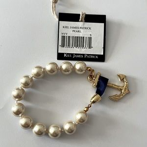 NWT Kiel James Patrick Anchor Atlantic Pearl Bracelet, Size S